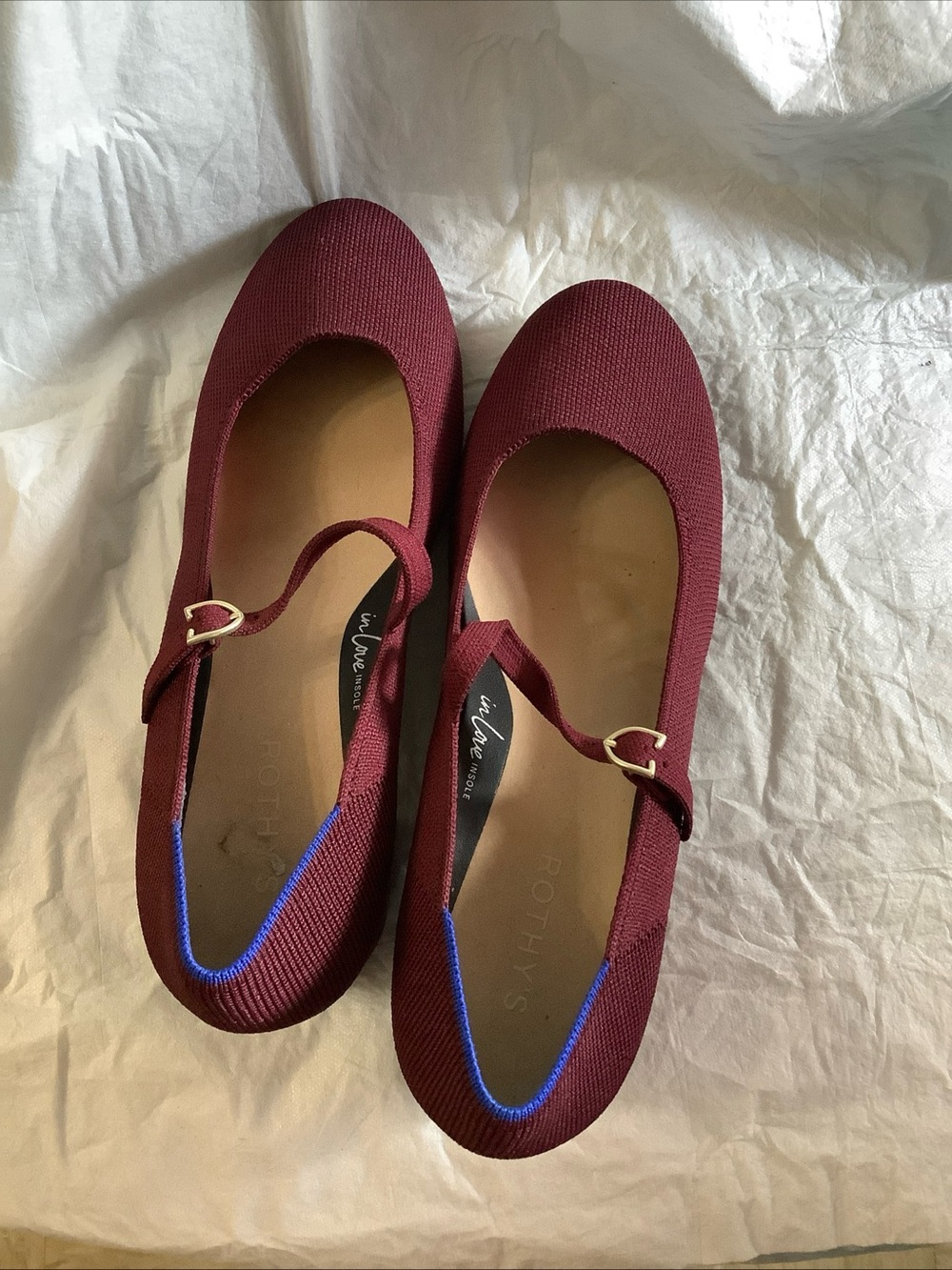 Rothy’s The Mary Jane Heel Women's Size 10 Burgundy Knit Block Heel Pumps - Picture 16 of 16